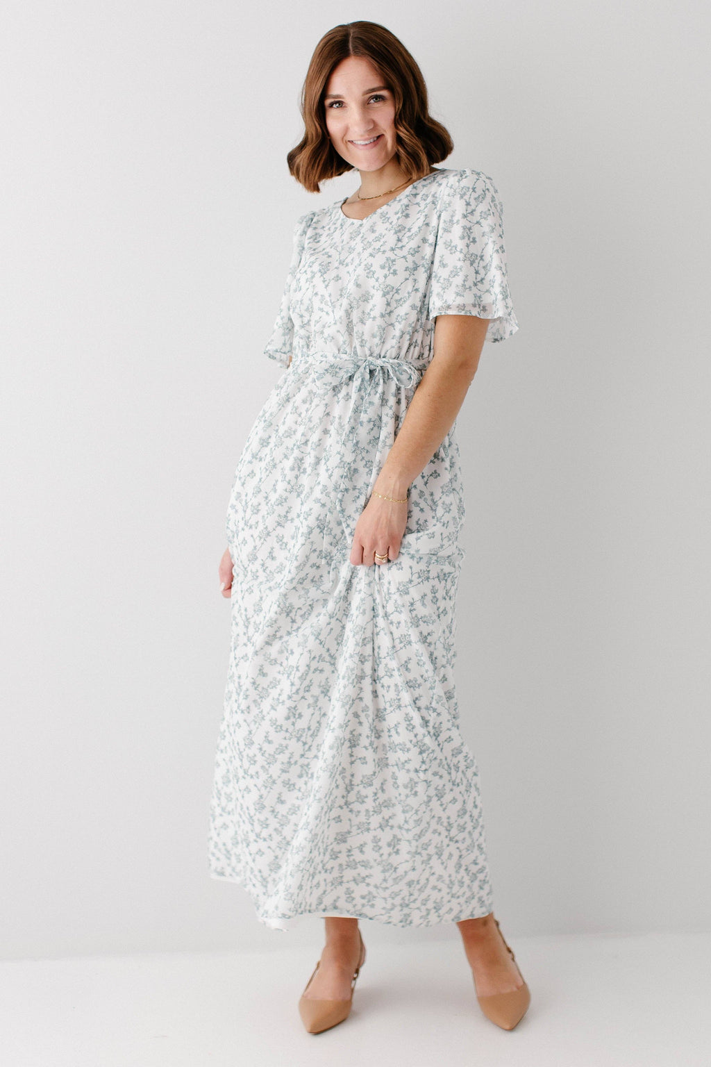 'Esther' Floral Print Maxi Dress