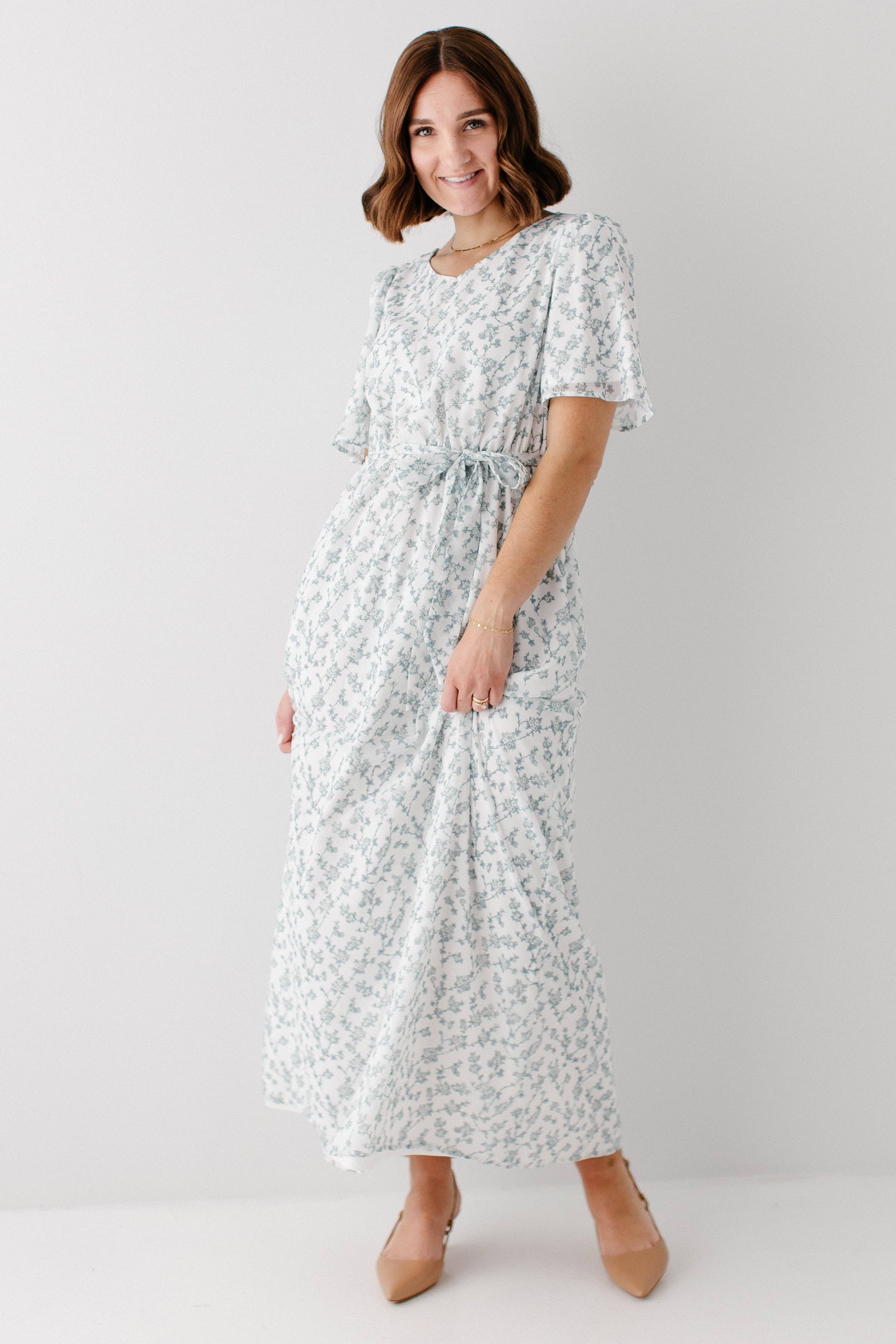 'Esther' Floral Print Maxi Dress