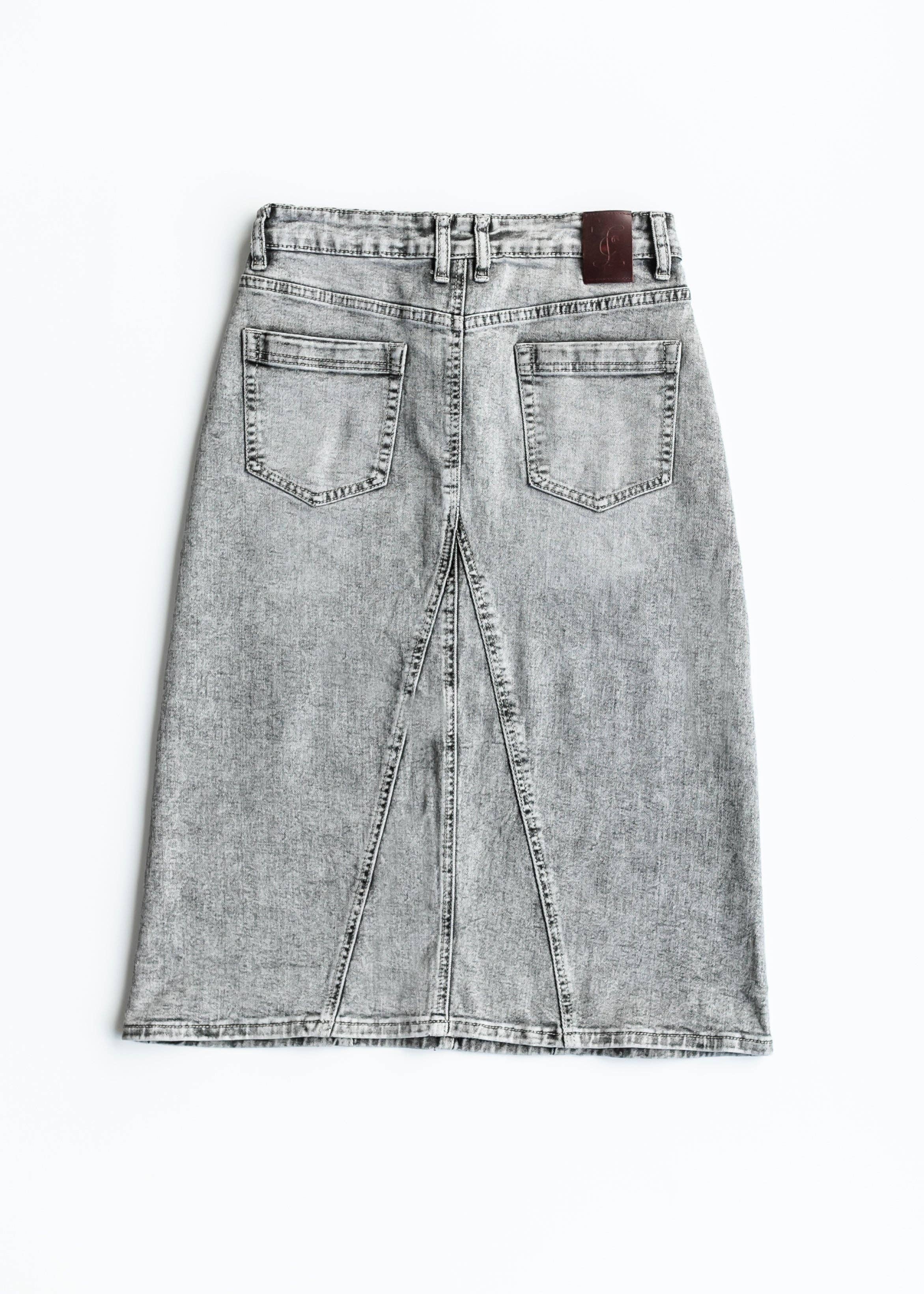 Claire A-line Denim Midi Skirt
