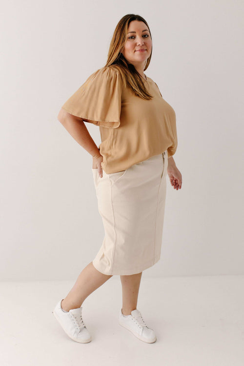 'Adrian' Classic Denim Midi Skirt FINAL SALE