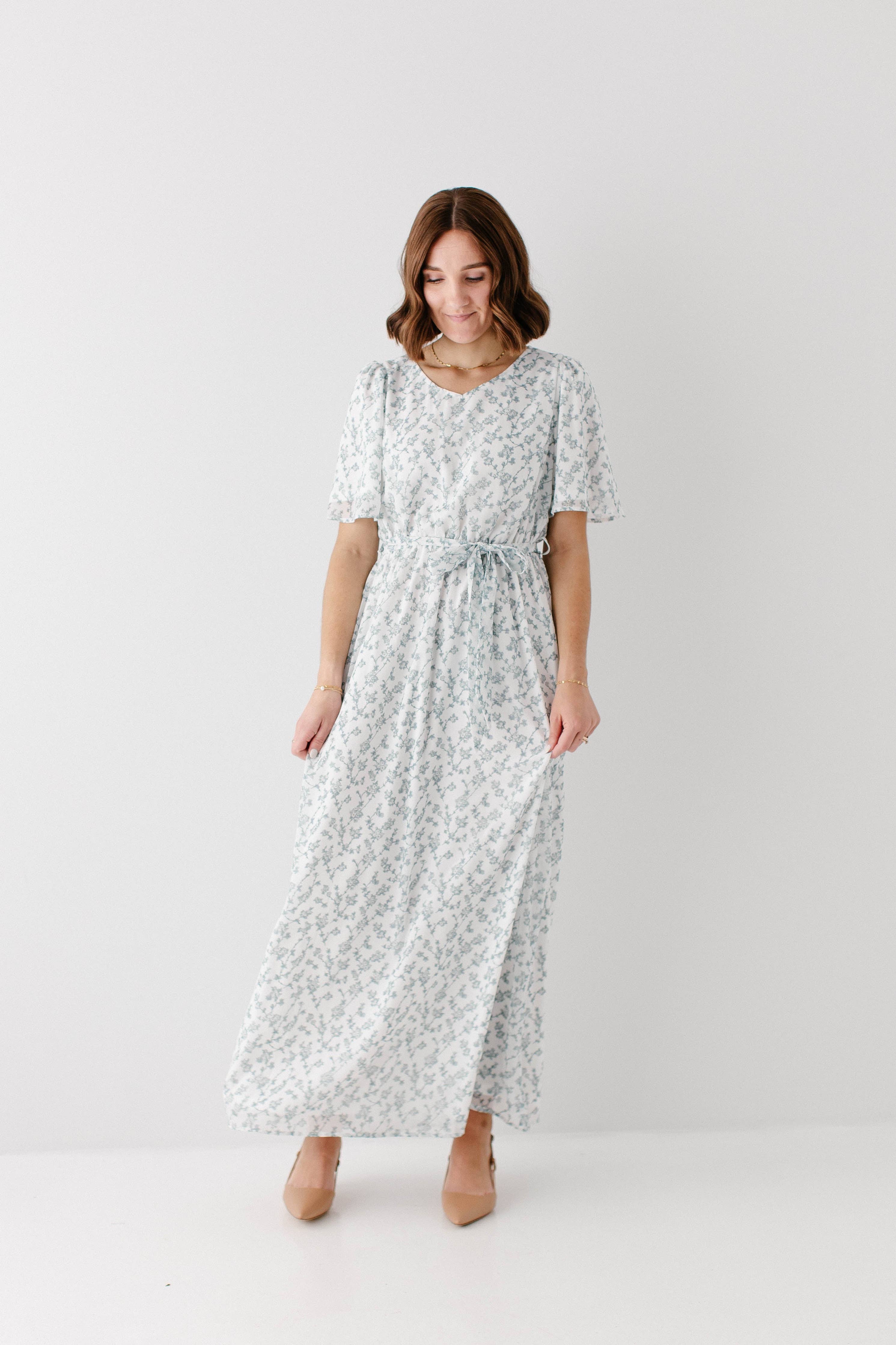 'Esther' Floral Print Maxi Dress