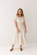 'Cynthia' Botanical Print Cotton Gauze Midi Dress