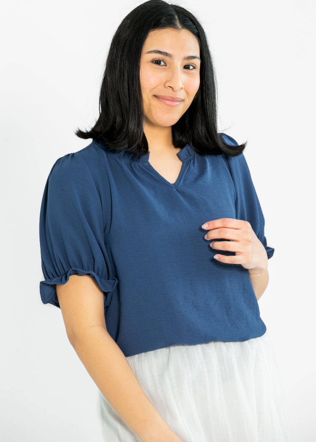 Laurel V-neck Short Sleeve Top