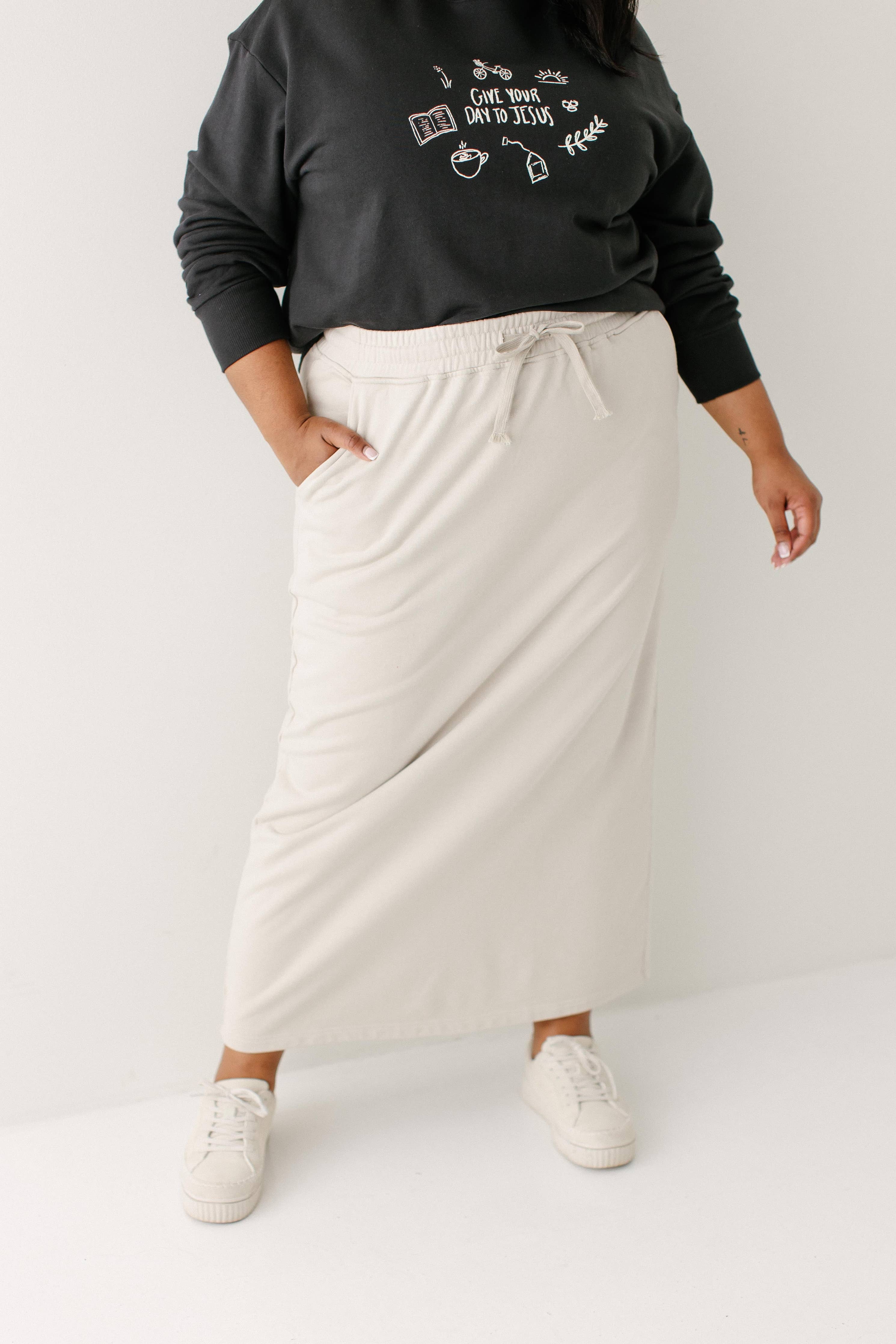 'Megan' Maxi Sweatshirt Skirt