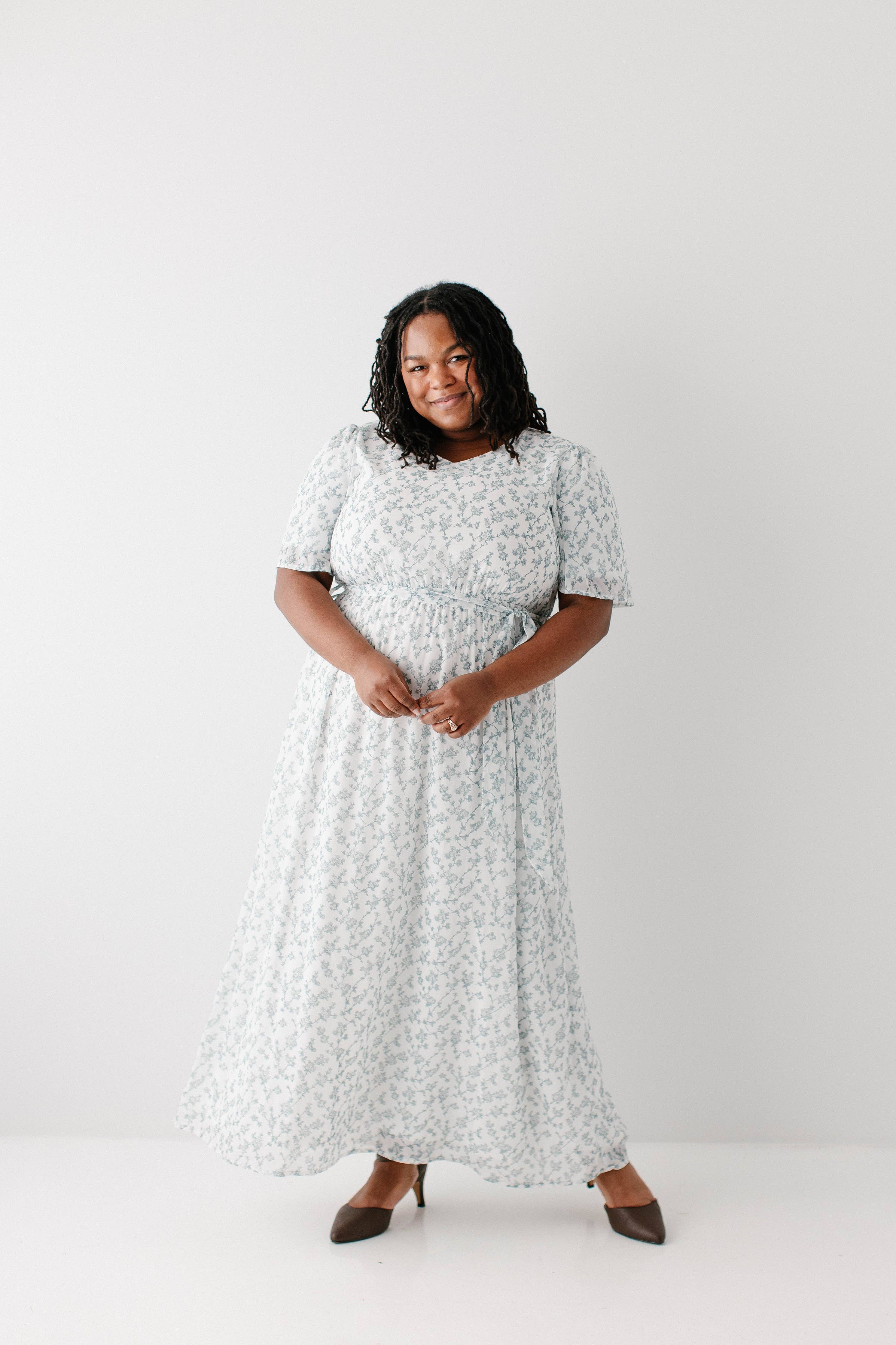 'Esther' Floral Print Maxi Dress