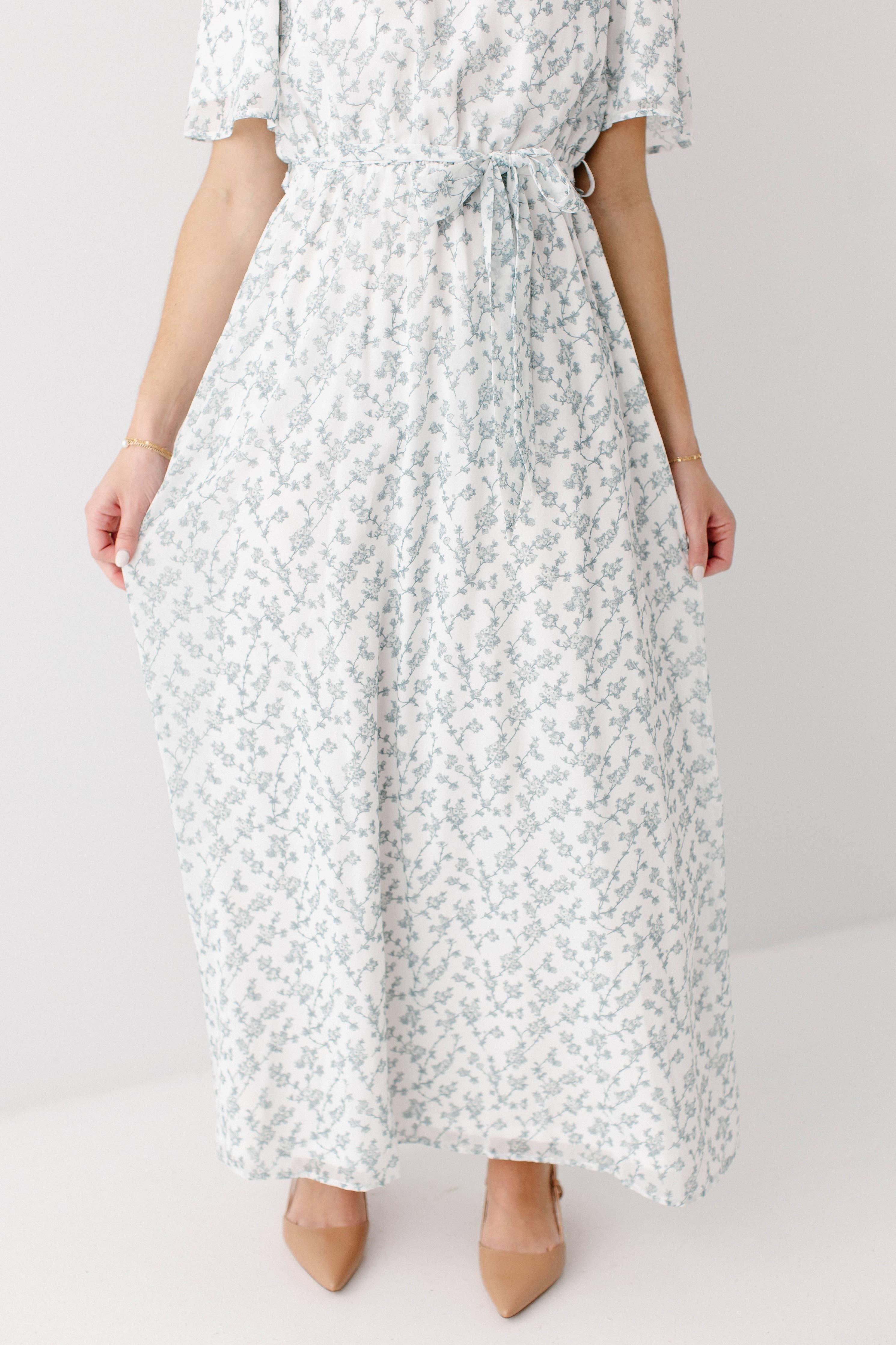 'Esther' Floral Print Maxi Dress