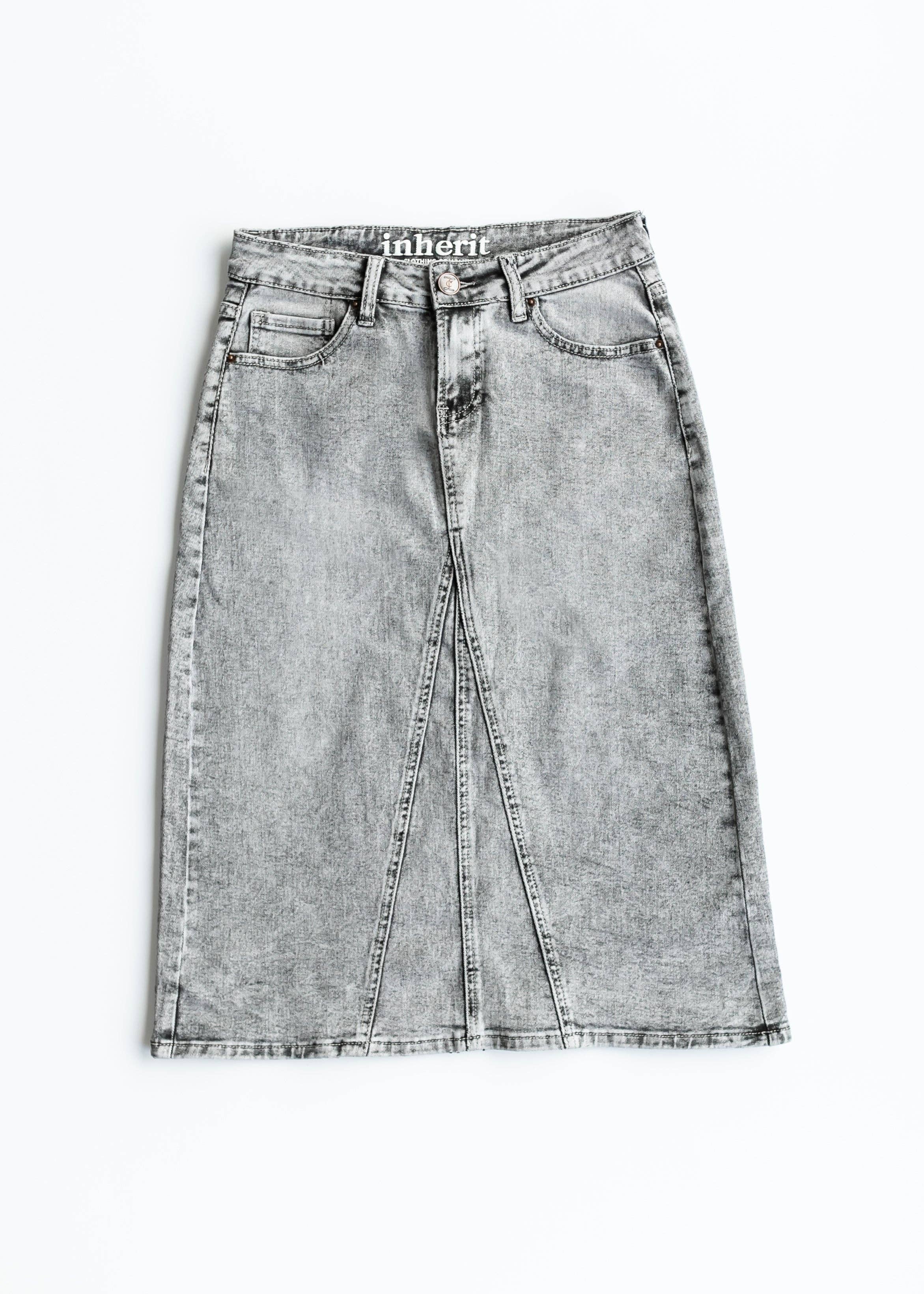 Claire A-line Denim Midi Skirt
